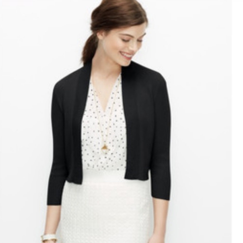 New Ann Taylor Black Cropped Cradigan